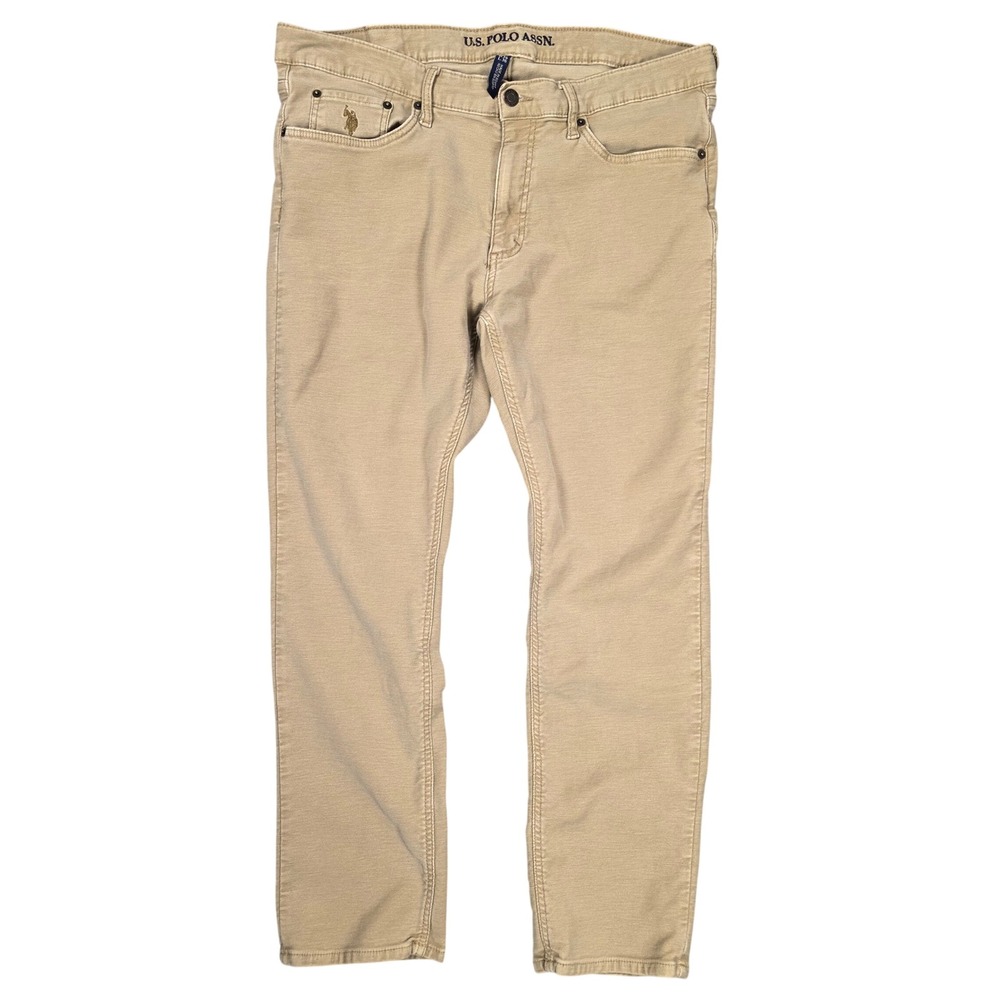 U.S. Polo Assn. Mens Khaki Chino Pants Straight Leg  W36 L30 Preppy Collegiate